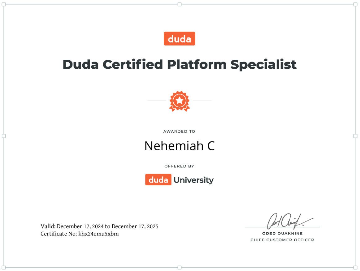 Duda Certified Platform Specialist