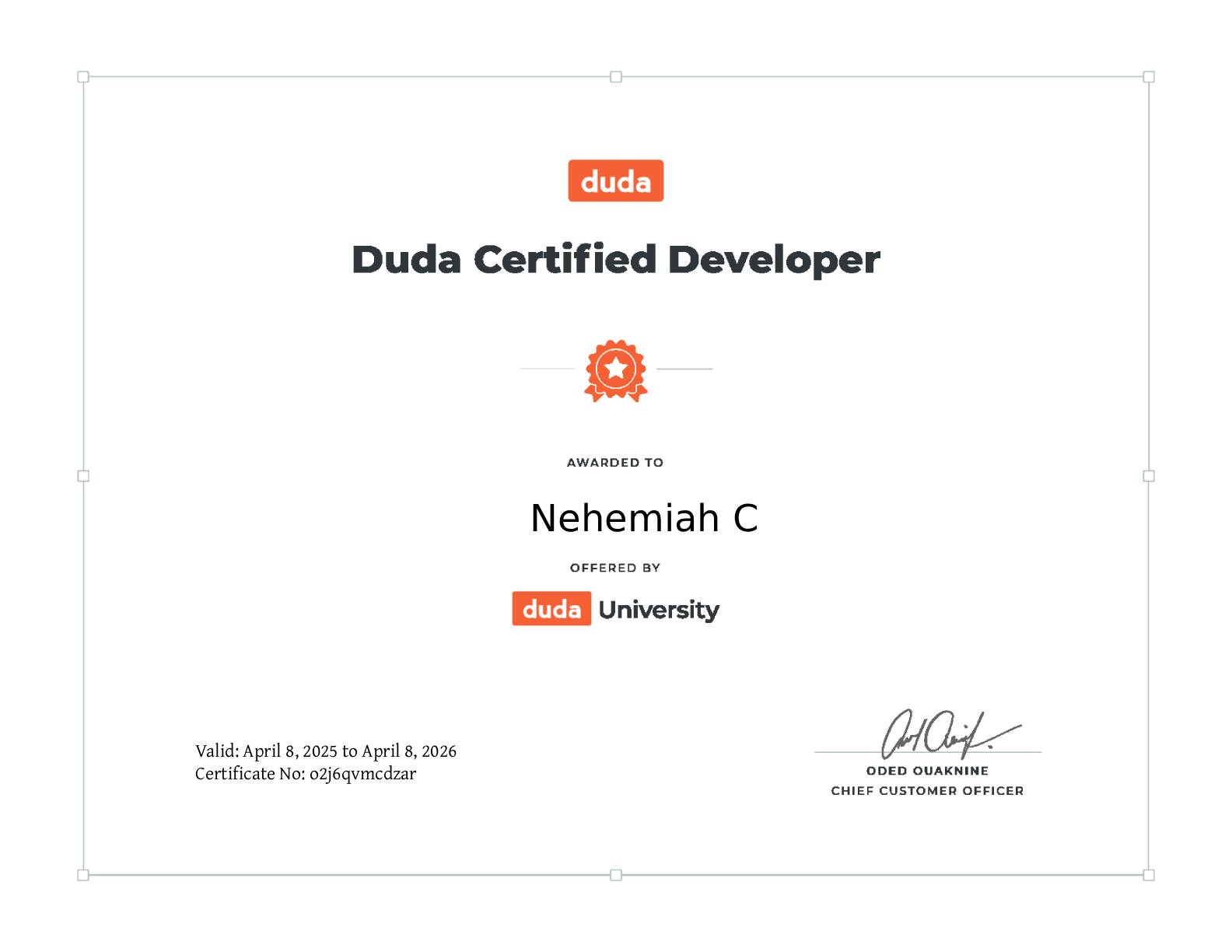 Duda Certified Platform Specialist